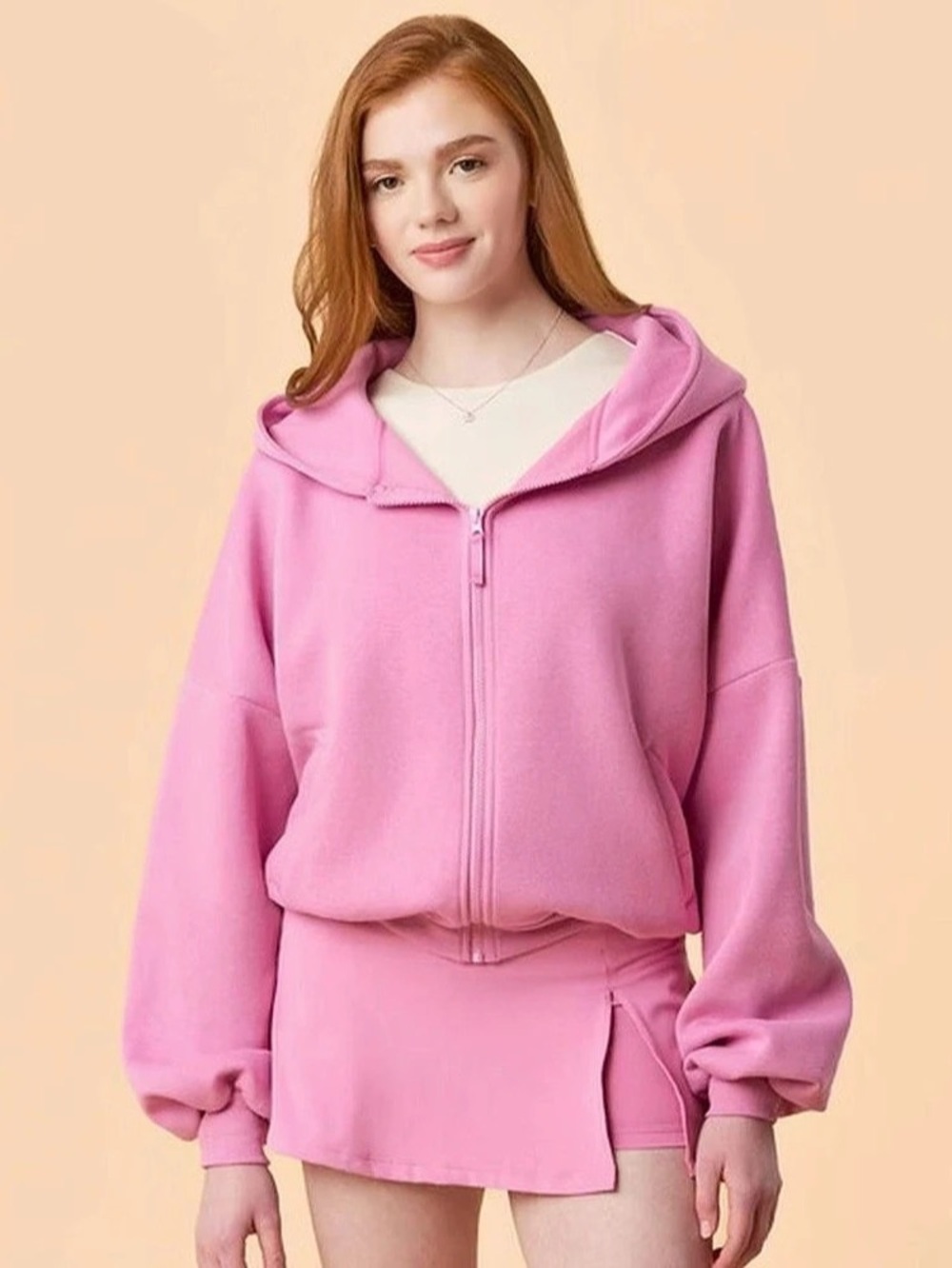 Blogilates Zip Hoodie in Pink Size XL